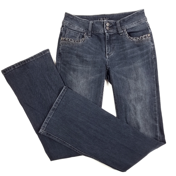 Cache Denim - Cache Leopard Trim Flare Leg Jeans